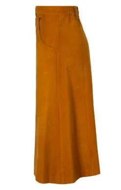 Ladies Moleskin Long Skirt -Denim Dreams Store TQ12016OCHRE 1