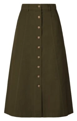 Ladies Moleskin Long Skirt -Denim Dreams Store TQ12016OLIVE 1