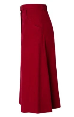 Ladies Moleskin Long Skirt -Denim Dreams Store TQ12016RED 1