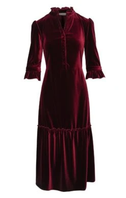Ladies Victorian Dress -Denim Dreams Store TQ22041BURGUNDYVELVET 1