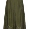 Ladies Jodie Embroidered Skirt -Denim Dreams Store TQ22056OLIVE