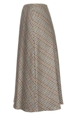 Ladies Wool Swing Skirt -Denim Dreams Store TQ22063GRNPINKSMLCHK 1