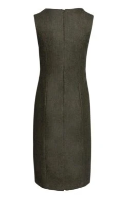 Ladies Tweed Sleeveless Shift Dress -Denim Dreams Store TQ22072FORESTGREENHB 1