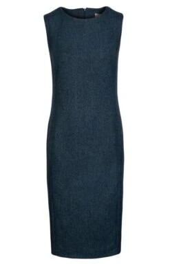 Ladies Tweed Sleeveless Shift Dress -Denim Dreams Store TQ22072MIDNIGHTBLUEHB 1
