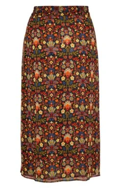 Ladies Chiffon Floaty Skirt -Denim Dreams Store TQ22148BLACKTHORNBLOOM 3