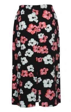 Ladies Elasticated Skirt -Denim Dreams Store TQ22407BLACKFLOWERS 2