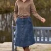 Ladies Denim Button Skirt -Denim Dreams Store TQ23008INDIGO