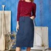 Ladies Denim Pencil Skirt -Denim Dreams Store TQ23009INDIGO