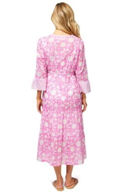 Ladies Hayden Cotton Dress -Denim Dreams Store TQ23074ORNTEFLWRPNKWHT 1