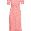 Ladies Wrap Dress -Denim Dreams Store TQ23085PEACHPOLKA