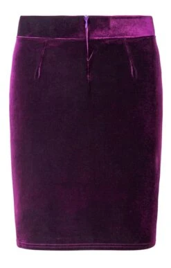 Ladies Velvet Mini Skirt -Denim Dreams Store TQ23096AUBERGINE 2