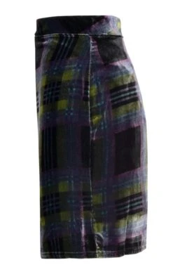 Ladies Velvet Mini Skirt -Denim Dreams Store TQ23096HTHRGREENTTN 2