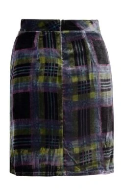 Ladies Velvet Mini Skirt -Denim Dreams Store TQ23096HTHRGREENTTN 3