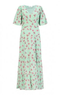 Ladies Flower Print Dress -Denim Dreams Store TQ23101CHARLEYFLYAWAYGRN 2