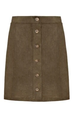 Ladies Faux Suede Mini Skirt -Denim Dreams Store TQ23106OLIVE 2