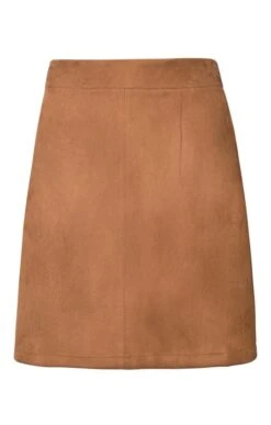 Ladies Faux Suede Mini Skirt -Denim Dreams Store TQ23106TAN 2