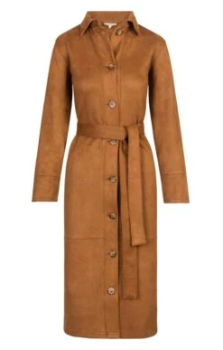 Ladies Faux Suede Dress -Denim Dreams Store TQ23107TAN 2