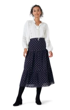 Ladies Crew Clothing Metallic Skirt