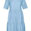 Tiered V Neck Dress -Denim Dreams Store TQ23305PALEBLUE
