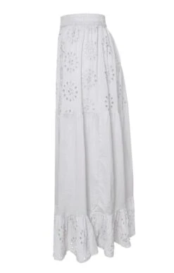 Ladies Broderie Anglaise Skirt 10 Ladies Broderie Anglaise Skirt -Denim Dreams Store TQ23311IVORY 1