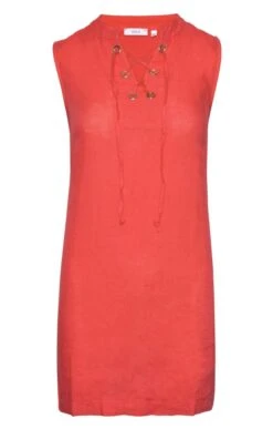 Ladies Linen Tie Front Dress