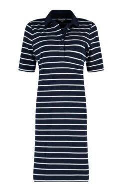 Ladies Collar Button Stripe Dress