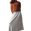 Ladies Marble Pleated Skirt -Denim Dreams Store TQ23504WHITE