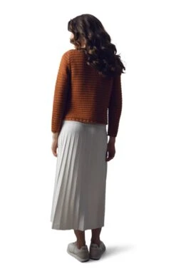 Ladies Marble Pleated Skirt -Denim Dreams Store TQ23504WHITE 1