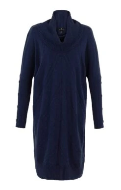 Ladies Marble Knitted Roll Neck Dress