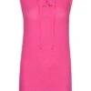 Ladies Tie Neck Linen Dress -Denim Dreams Store TQ23600PINK