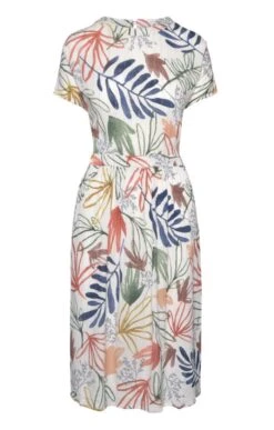 Ladies Leaf Print Dress