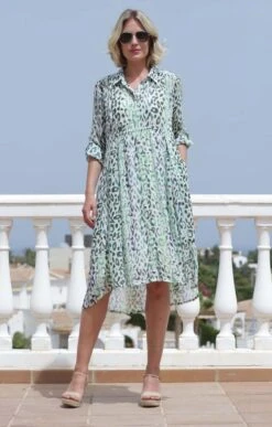 Ladies Pomodoro Leopard Hi-Low Dress