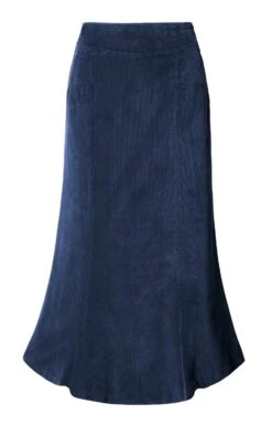 Ladies Long Cord Skirt -Denim Dreams Store TQ50020BLUE 1