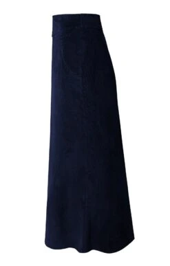 Ladies Long Cord Skirt -Denim Dreams Store TQ50020NAVY 1