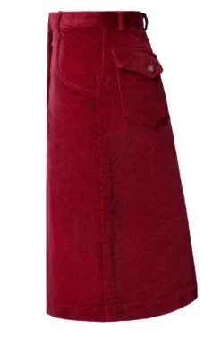 Ladies Short Cord Skirt -Denim Dreams Store TQ50025GARNET 2