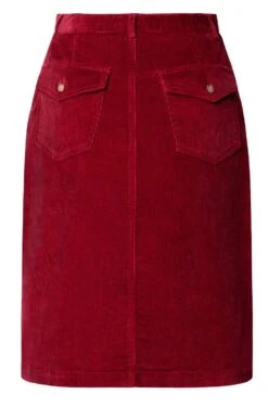 Ladies Short Cord Skirt -Denim Dreams Store TQ50025GARNET 3