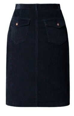 Ladies Short Cord Skirt -Denim Dreams Store TQ50025NAVY 2
