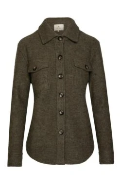 Ladies Boiled Wool Overshirt -Denim Dreams Store TR00417LICHEN 1