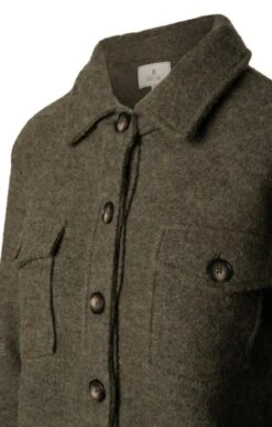 Ladies Boiled Wool Overshirt -Denim Dreams Store TR00417LICHEN 2