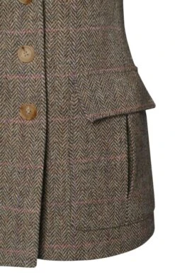Ladies Harris Tweed Betty Gilet -Denim Dreams Store TR00775BEIGEPINK 5