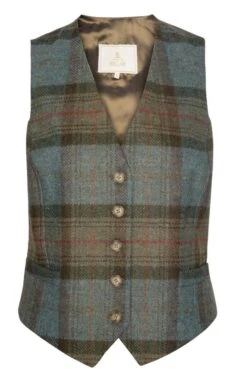 Ladies Tweed Dress Waistcoat -Denim Dreams Store TR40211ARTICGLENCHECK 2
