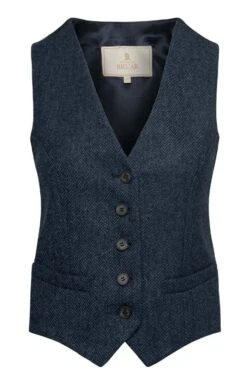 Ladies Tweed Dress Waistcoat -Denim Dreams Store TR40211MIDNIGHTBLUEHB 1