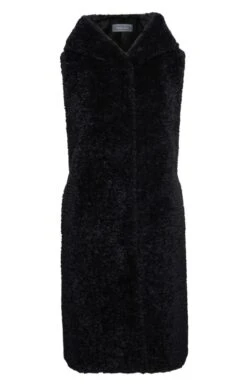 Ladies Long Hooded Boucle Waistcoat -Denim Dreams Store TS00319STEEL 2
