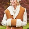 Sheepskin Gilet -Denim Dreams Store TS00527CHESTNUTTAN