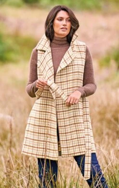Ladies Wool Blend Wrap Waistcoat