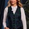 Ladies Tartan Dress Waistcoat -Denim Dreams Store TS12304BLACKWATCH
