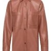 Ladies Lamb Nappa Leather Overshirt 1 Ladies Lamb Nappa Leather Overshirt -Denim Dreams Store TS22002COGNAC