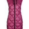 Ladies Long Hooded Quilted Waistcoat 2 Ladies Long Hooded Quilted Waistcoat -Denim Dreams Store TS22543FUCHSIA