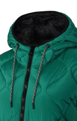 Ladies Very Long Hooded Quilted Waistcoat 7 Ladies Very Long Hooded Quilted Waistcoat -Denim Dreams Store TS22544GREENBLACK 2