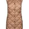Ladies Long Hooded Quilted Gilet -Denim Dreams Store TS23363BRONZE